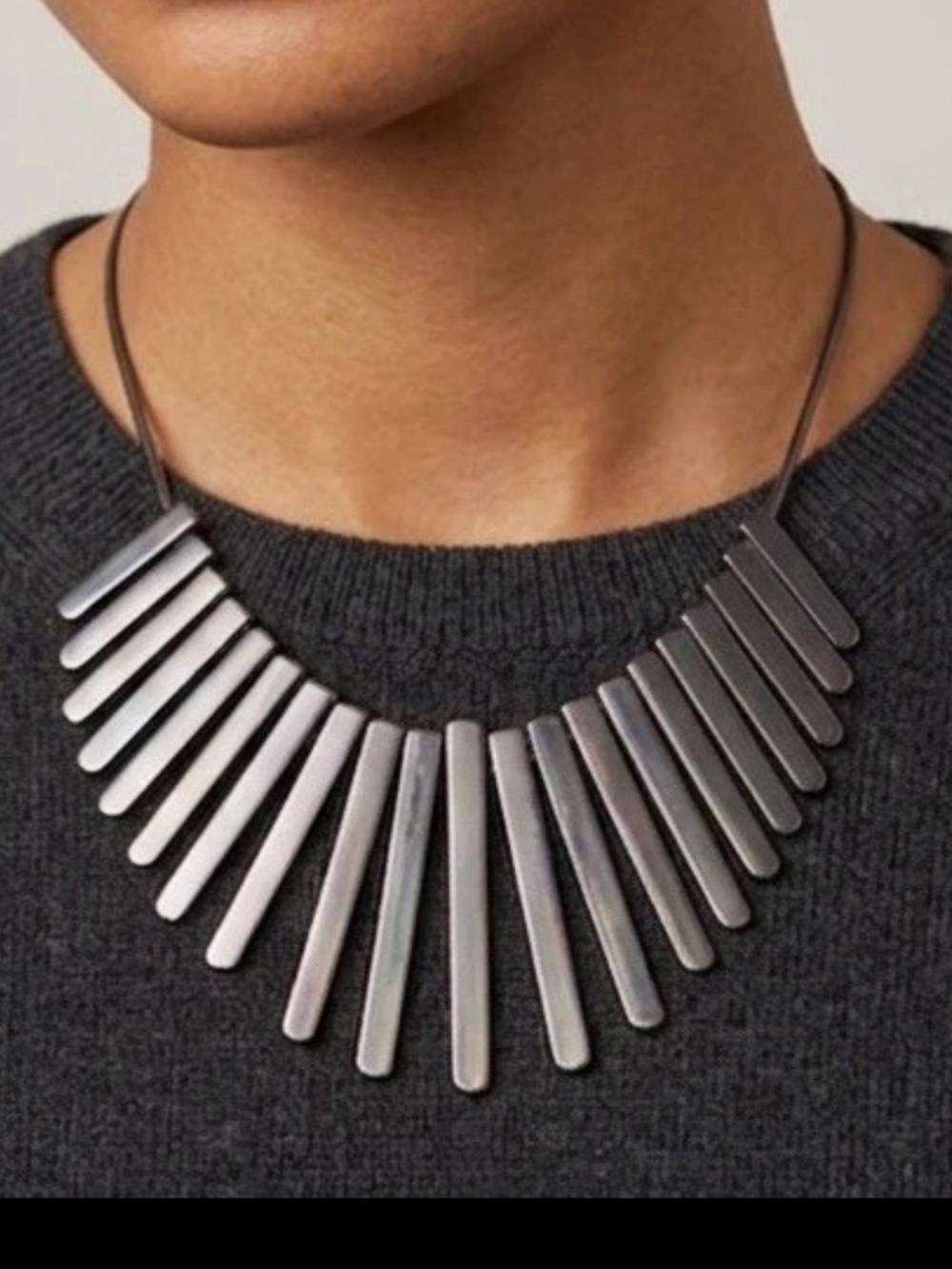 Kenneth Cole New York Gunmetal Statement Necklace NWT Macy’s 18” + Extender